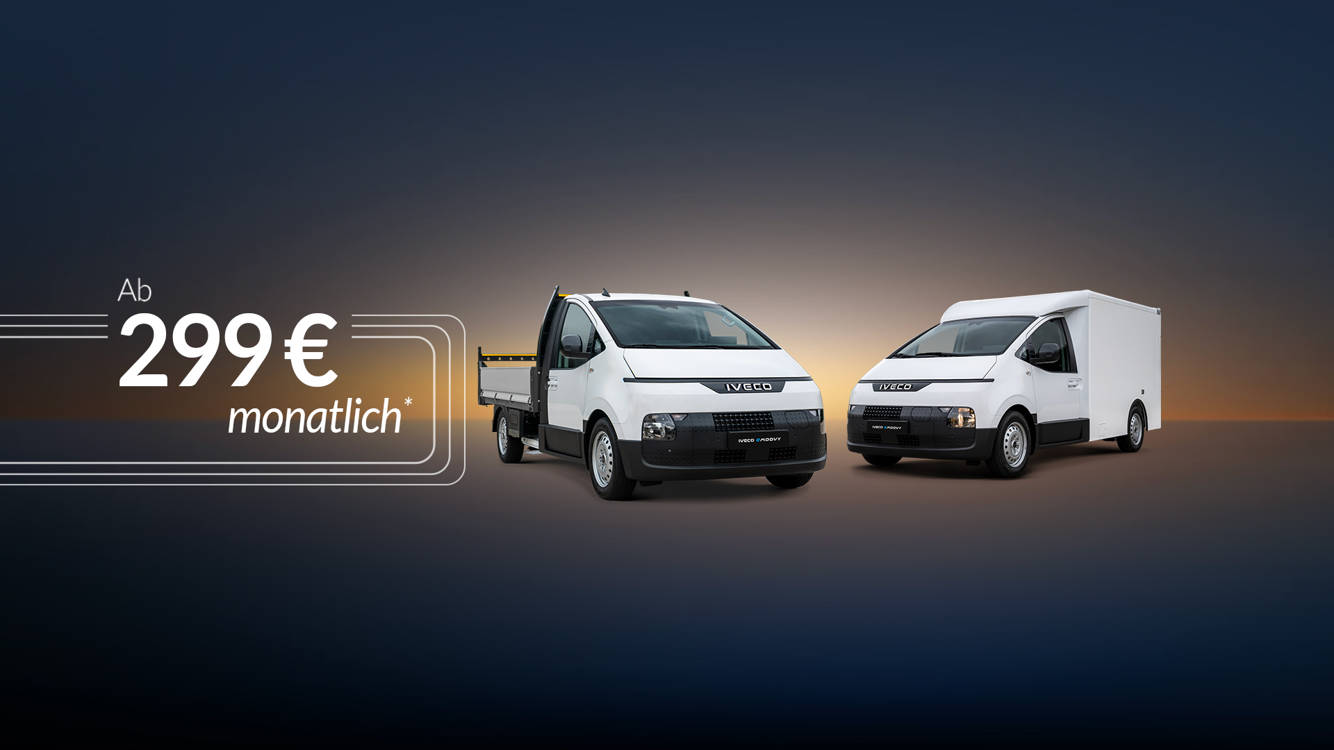 IVECO eMoovy – ab monatlich 299 €* leasen. Kalkulierbar laden statt tanken.
